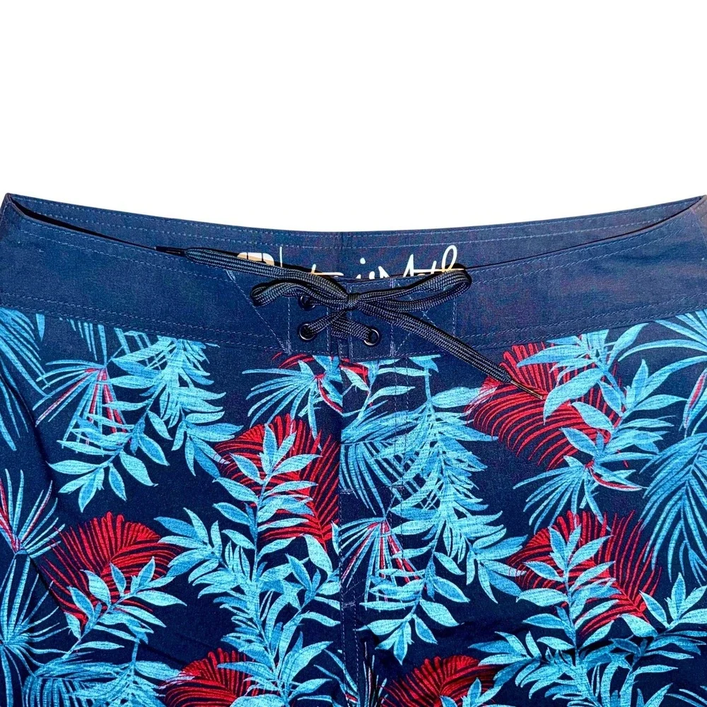 TravisMathew Board Shorts Men 32 Small Blue‎ Nights Party Hearty Tropical NWT